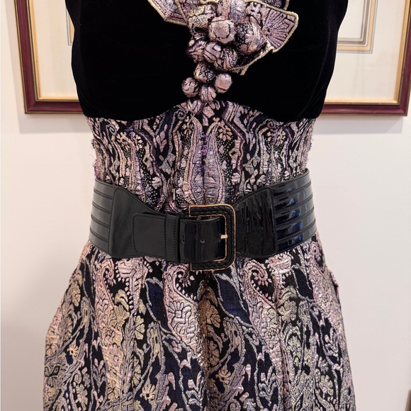 VALENTINO GARAVANI Belt 85CM ‎ Black Patent Leather Corset 1990 1980 ITALY main image 5